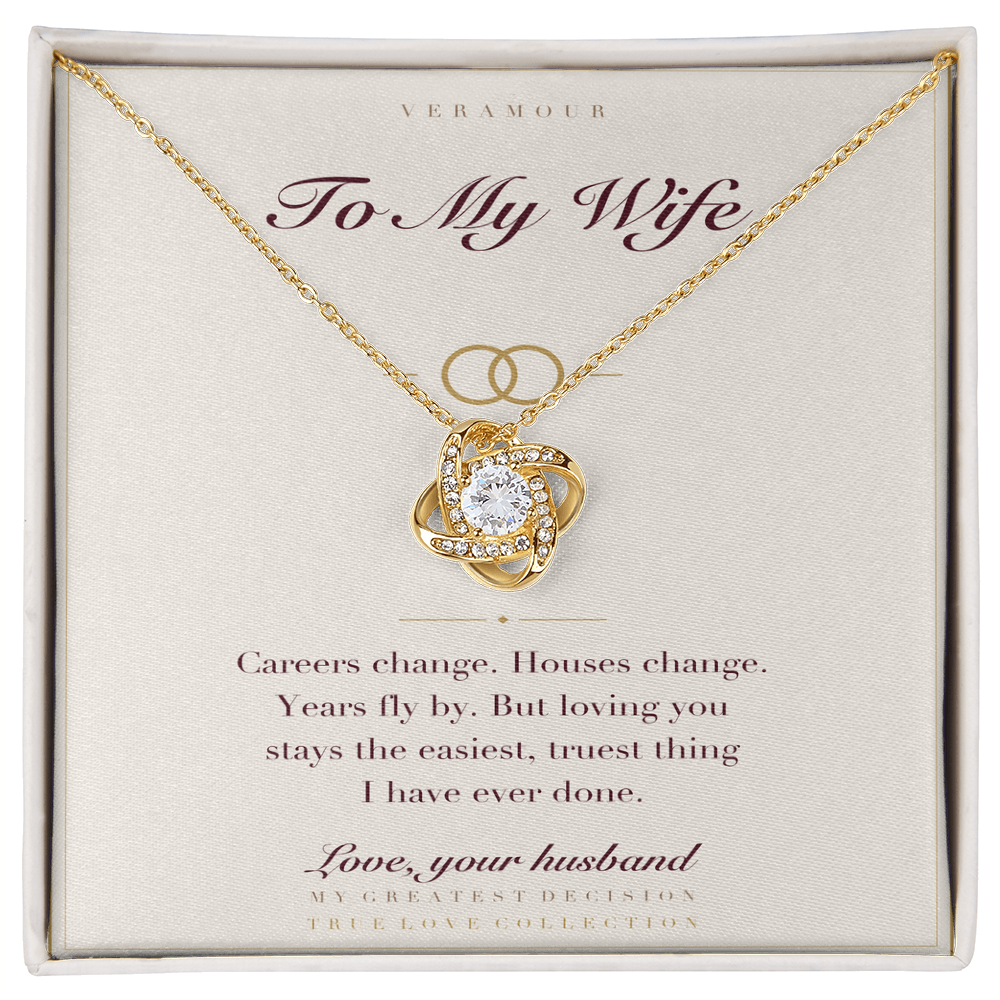 Personalized To My Wife necklace — yellow gold finish