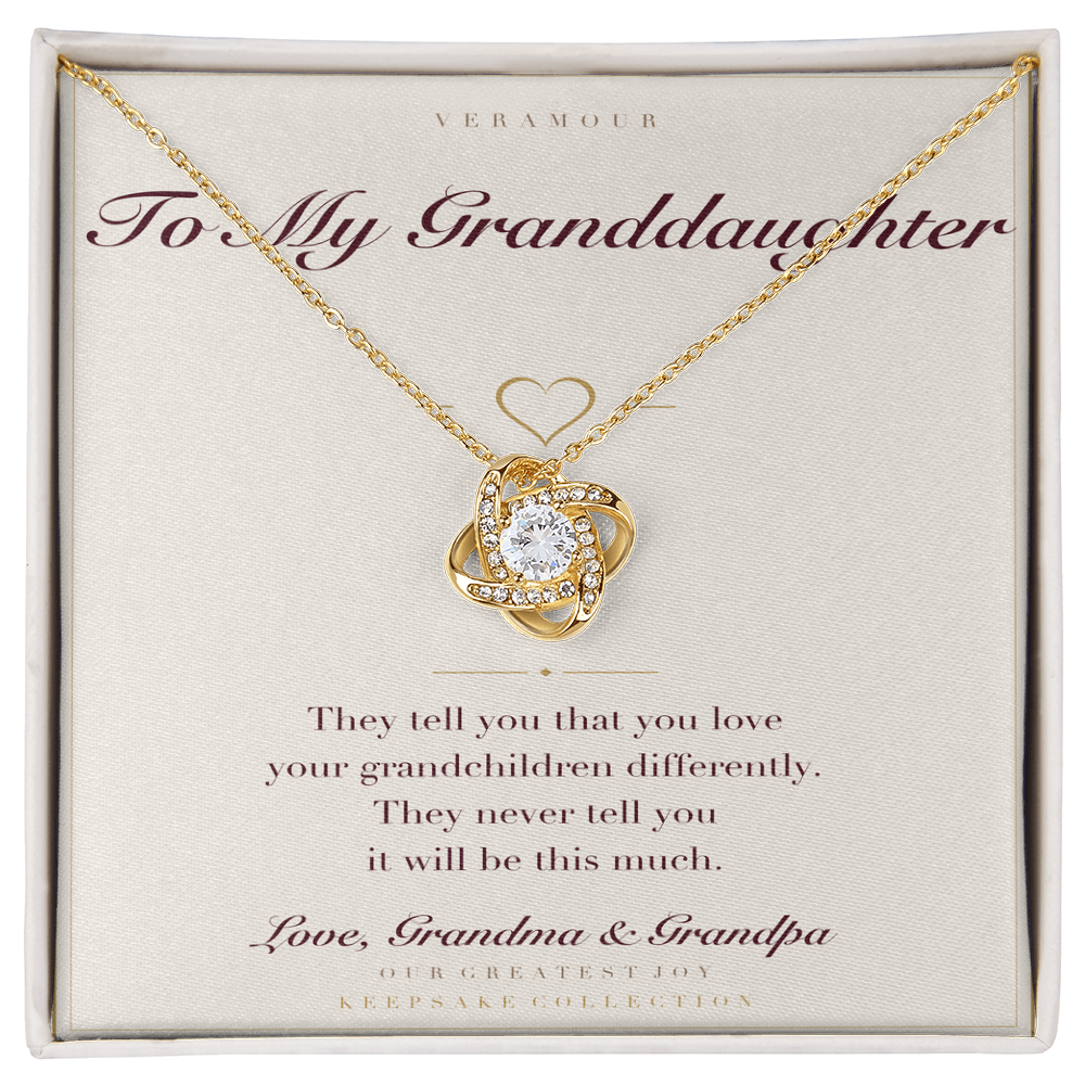 Personalized To My Granddaughter necklace — yellow gold finish with keepsake card