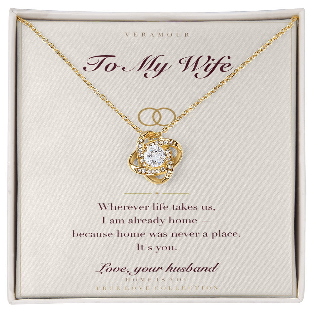Personalized To My Wife necklace — yellow gold finish