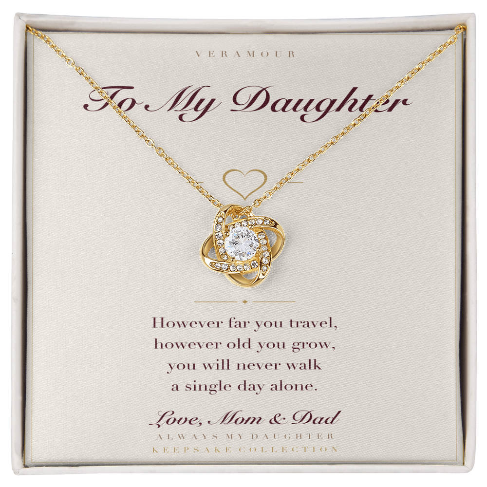 Personalized To My Daughter necklace — yellow gold finish with keepsake card