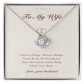 Personalized To My Wife necklace with keepsake card — white gold finish in gift box