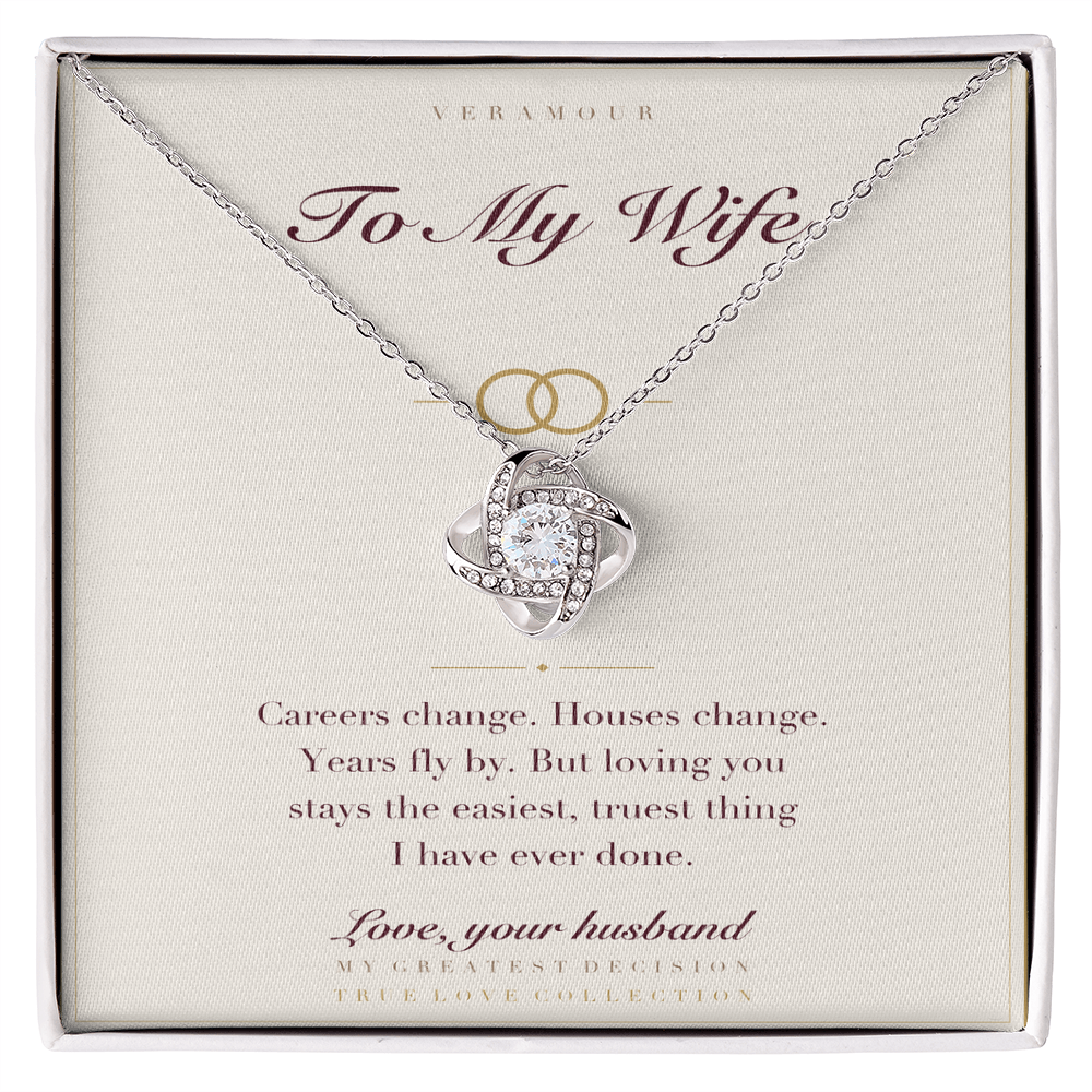 Personalized To My Wife necklace with keepsake card — white gold finish in gift box