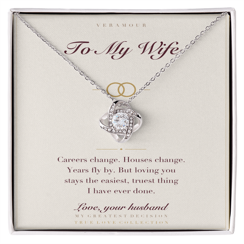 Personalized To My Wife necklace with keepsake card — white gold finish in gift box