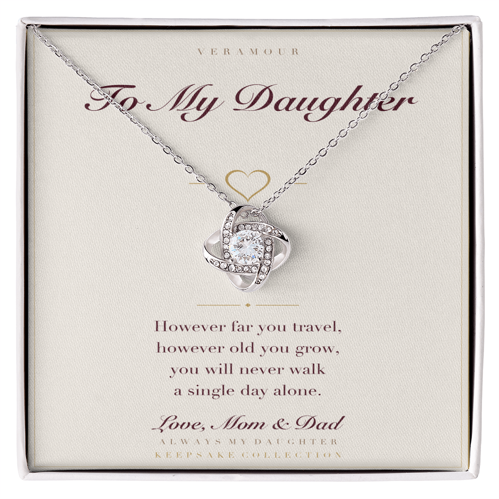 Personalized To My Daughter necklace with keepsake card — white gold finish in gift box