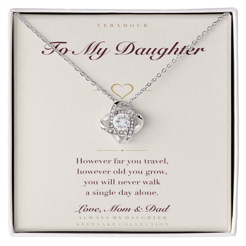 Personalized To My Daughter necklace with keepsake card — white gold finish in gift box