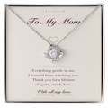 Personalized To My Mom necklace with keepsake card — white gold finish in gift box