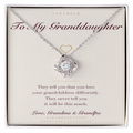 Personalized To My Granddaughter necklace with keepsake card — white gold finish in gift box