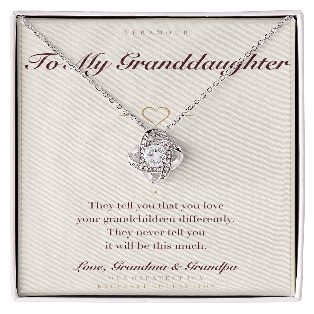 Personalized To My Granddaughter necklace with keepsake card — white gold finish in gift box