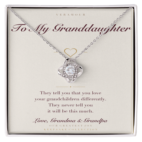 Personalized To My Granddaughter necklace with keepsake card — white gold finish in gift box