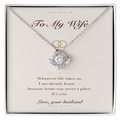Personalized To My Wife necklace with keepsake card — white gold finish in gift box