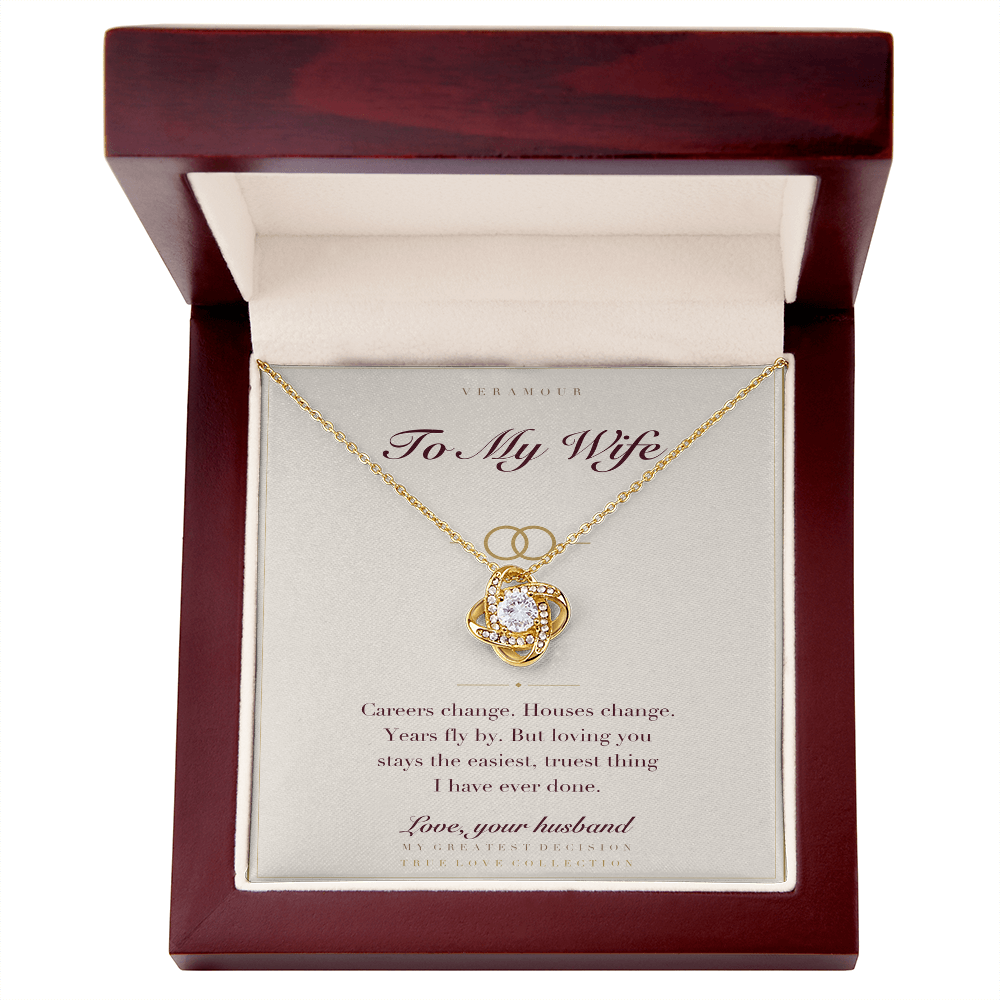 To My Wife necklace in luxury box — yellow gold